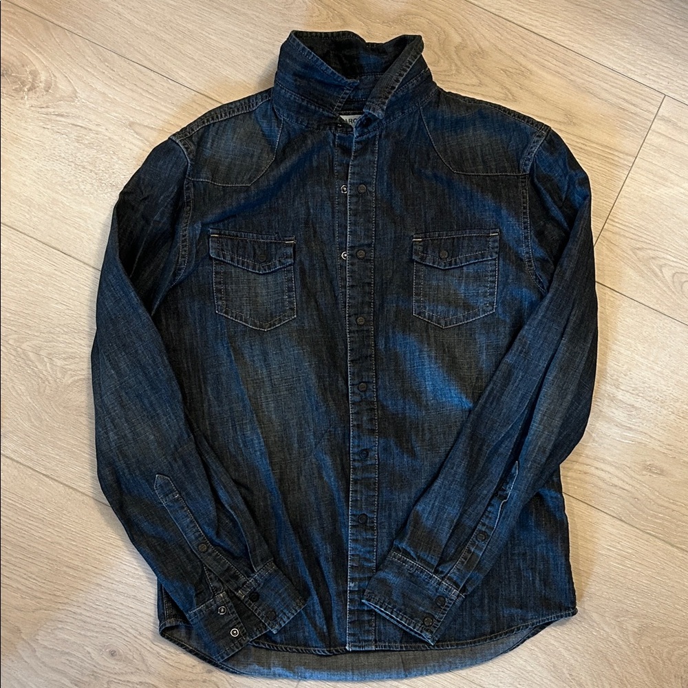 Marc Moto | Men’s Denim Button-Down Jacket | Small | Vintage